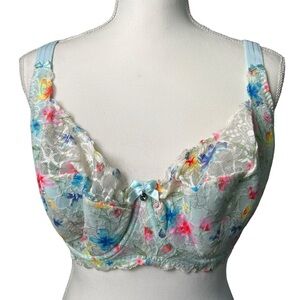 DE LA VILLE PLEASURES elegant floral Jolie underwire lingerie bra size 40G NWT